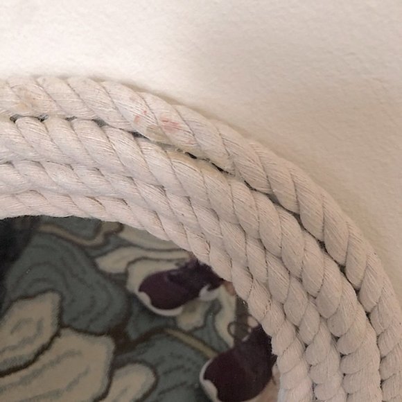 Oval Hanging Mirror Nautical Rope Beach Wall Decor Tan - Picture 5 of 7